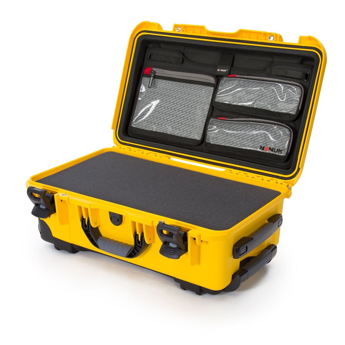 nanuk 935 protective travel case for 3 bottles of wine w wheels and extendable handle tsa approved yellow
