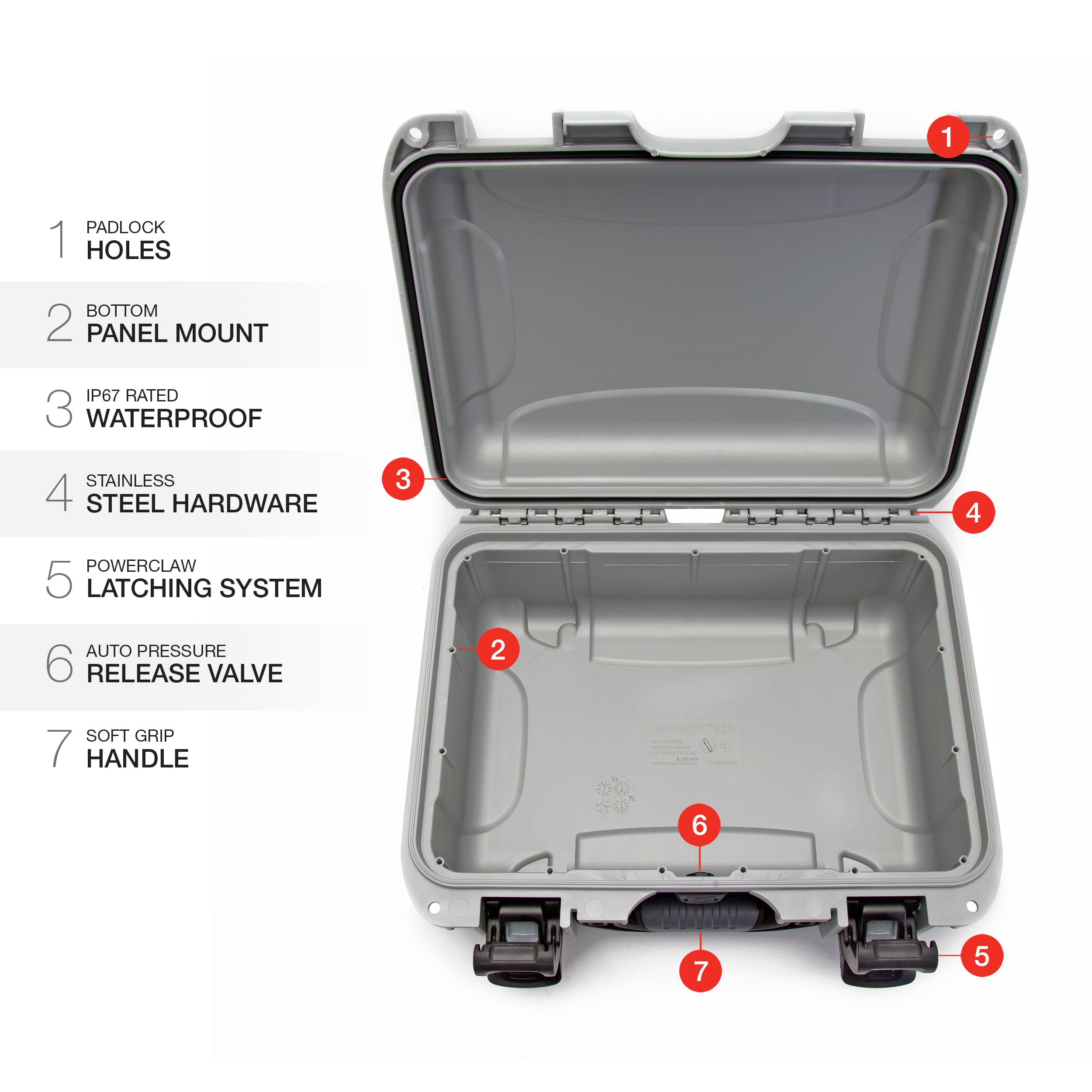 Nanuk 915-0005 Waterproof Hard Case Empty - Silver