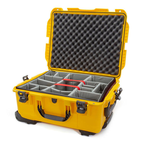 Nanuk 955-2004 Waterproof Hard Case with Wheels and Padded Divider - Yellow