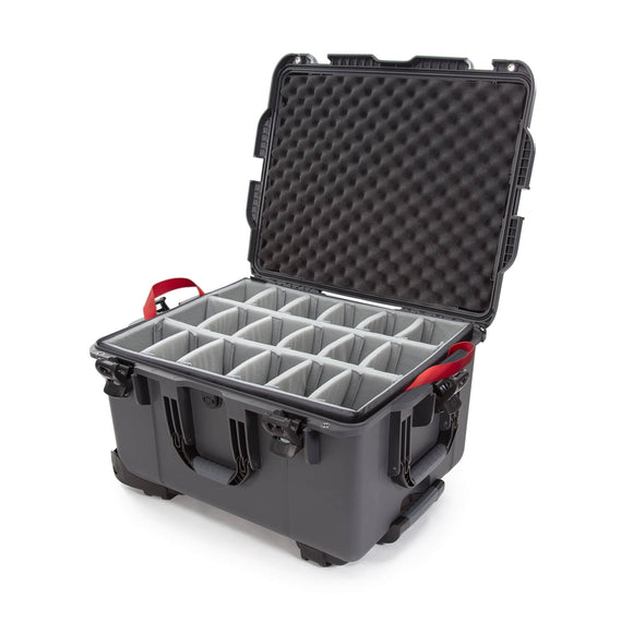 Nanuk 960-2007 Waterproof Hard Case with Wheels and Padded Divider - Graphite
