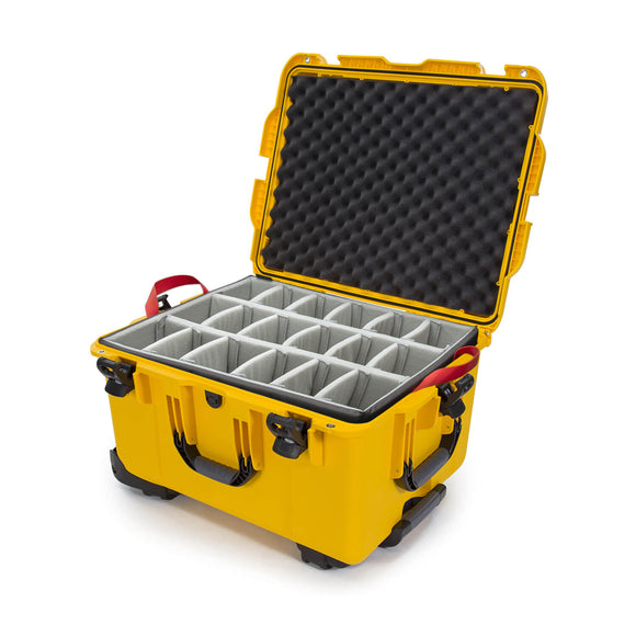 Nanuk 960-2004 Waterproof Hard Case with Wheels and Padded Divider - Yellow