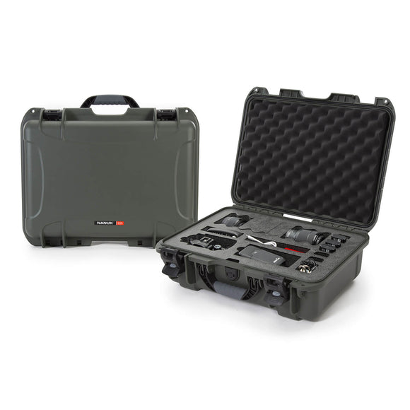 Nanuk 925-EDSLR6 Waterproof Carry-on Hard Case with Foam Insert for Canon, Nikon - 1 DSLR Body and Lens/Lenses - Olive