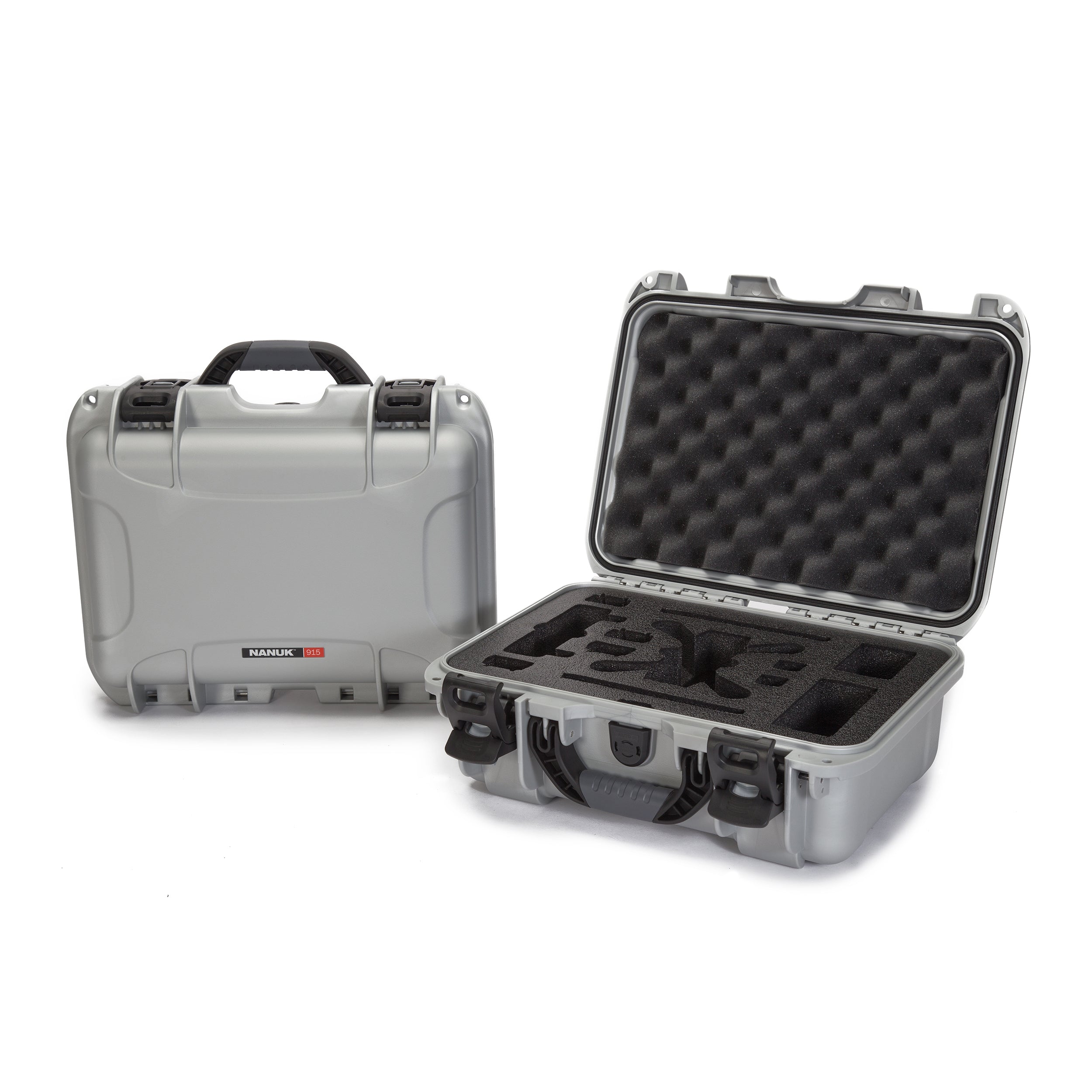 Nanuk 915 Hard Case with Foam Insert for DJI Spark Flymore Camera - Silver