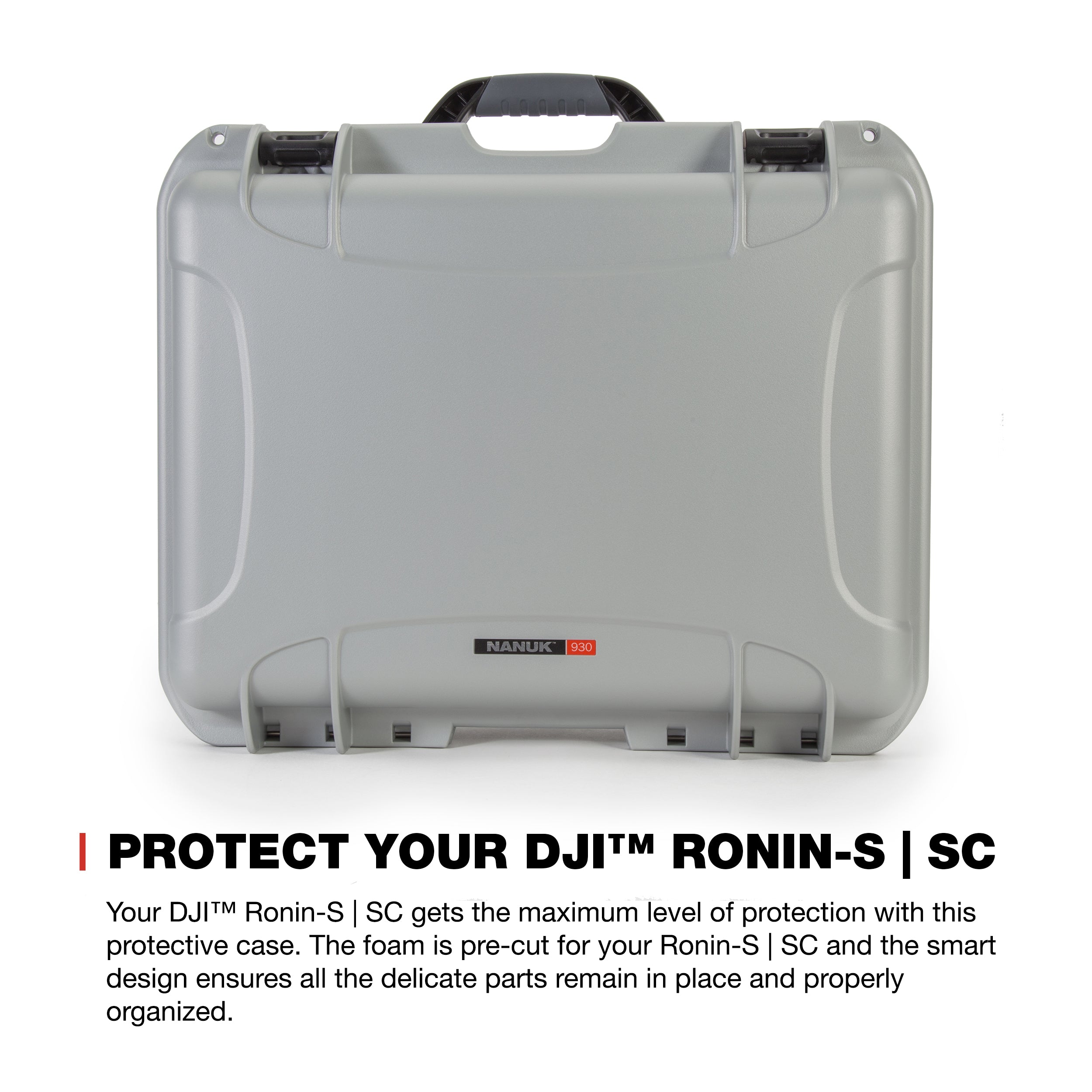 Nanuk 930 Waterproof Hard Case with Custom Foam Insert for DJI Ronin-SC - Silver