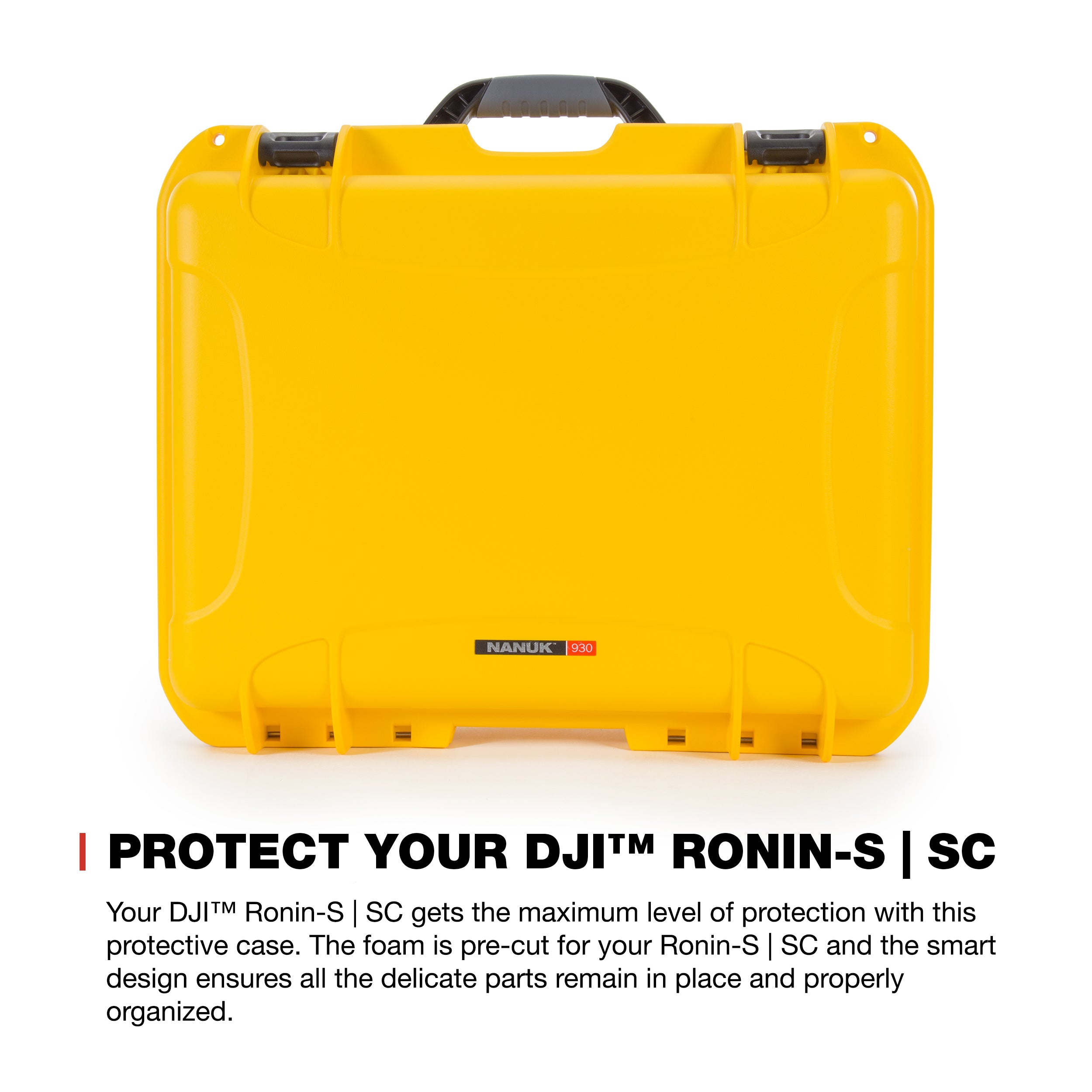 Nanuk 930 Waterproof Hard Case with Custom Foam Insert for DJI Ronin-SC - Yellow